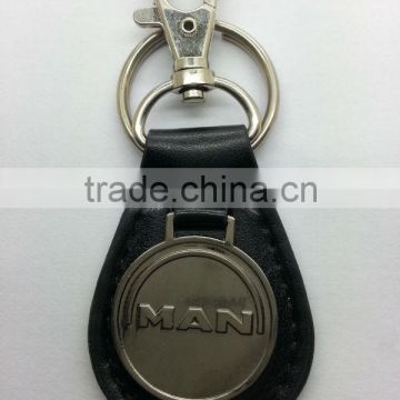 leather key chain/ metal leather key chain