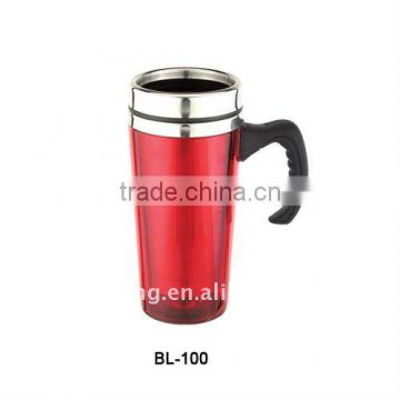 16oz Double wall stainless steel travel mug,ps outer