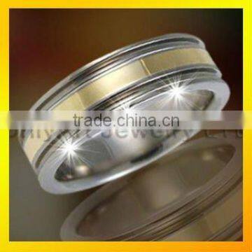 two toned gold mens ring stainless steel ring jewellry, comfort fit