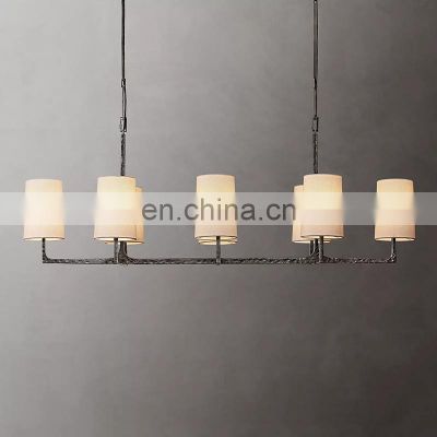 Fabric hanging lamp bar retro decoration restaurant chandelier ceiling light WRIGHT LINEAR CHANDELIER