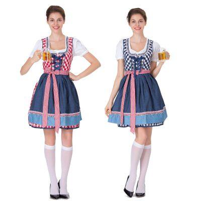 Cotton Embroidered Adult Maid Dress German Beer Festival Bavarian Traditional Beer Dress