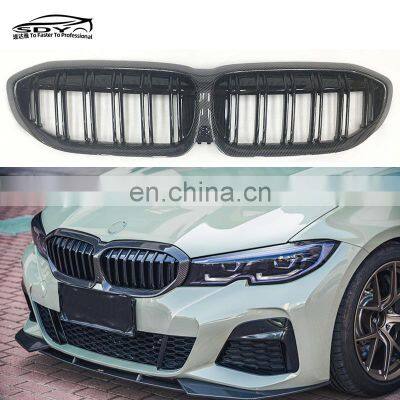 G20 Pre-Lci Carbon Fiber Diamond Black Grill  Replacement Grille For BMW 3 Series G20 G21 320i 330i M340i M340d