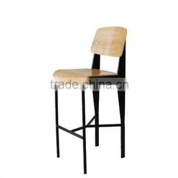 Replica Powder Coated Frame Plywood Germany Style Jean Prouve High Chairs, Jean Prouve Bar Chairs,Standard Bar Chair for Cafe photo-2
