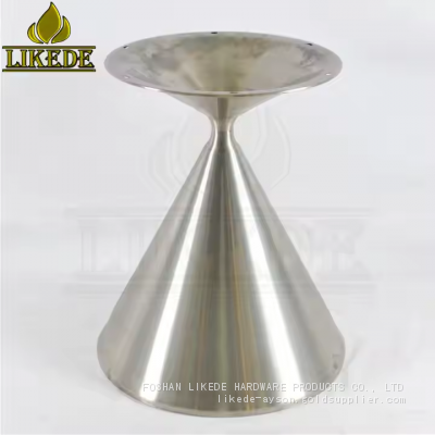 Integrated Tulip Conical Table Base Metal Brushed #304 Stainless Steel Trumpet Style Furniture Legs photo-5