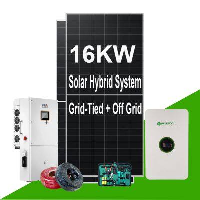 16kw Solar Hybrid system Inverter Solution on grid off grid together and battery