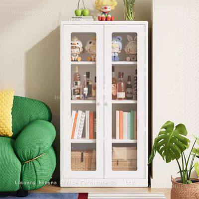 Professional Office File Cabinet Trophy Display Rack With Arched Glass Doors and Interior LED Support