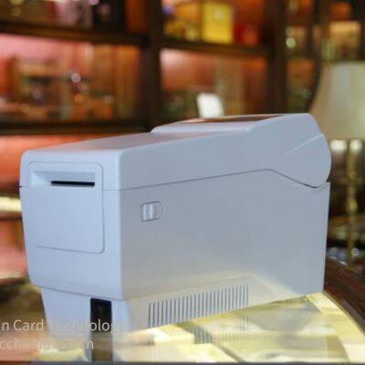 thermal sublimation erasable printer with dual heads for visible card printing