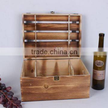 Antique Wood Wine Box, Wholesale Wooden Packaging Boxes for 4 Bottle Wine Crates