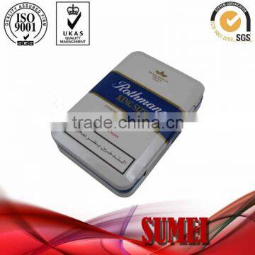Cigarettes tin case with plastic insert frame