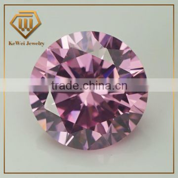 High Quality Best Price Cubic Zirconia Round Shape Pink Semi Precious Gemstone CZ