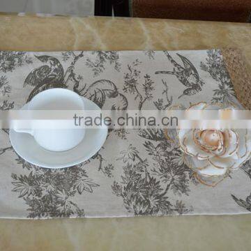 linen & polyester printed placemat / table dish mat