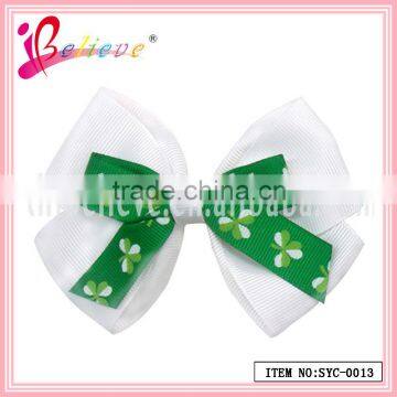 Nice color 2 layers ribbon hair clip fancy bow tie clip hair accessories (SYC-0013)