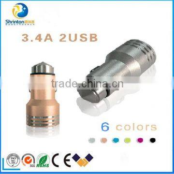 Qc 2.0 Dual usb car charger Micro USB Type car charger for mobile phone