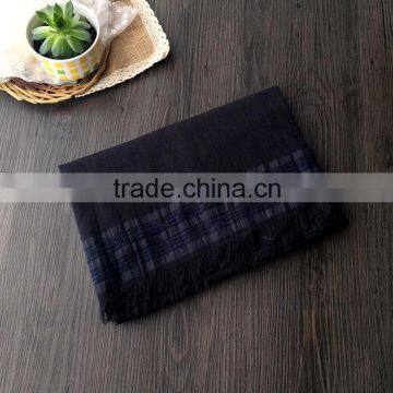 Fashion New Arrival Women Lady Long Plain Cotton Linen Striped Yarn Dyed Scarf photo-5