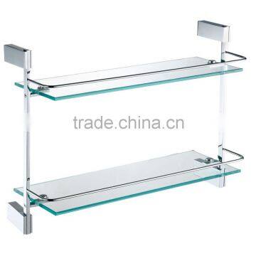 Sanitary Ware Wall Hanging Solid Brass Glass Shelf