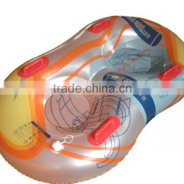 Double inflatable pvc snow sledge