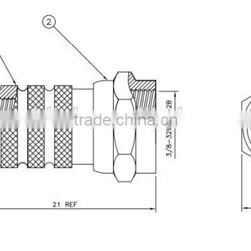 Straight Mount F Connector, Plug, Twist On Termination photo-3