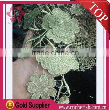 2016 Hot sale beautiful flower lace trimming 14cm width nylon lace trim for party dres