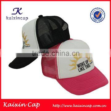 customize foil print polyester and foam trucker mesh cap