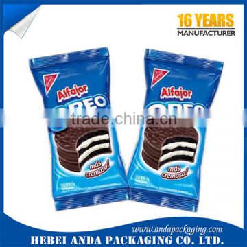 customized cookie packaging bag/ biscuit wrapper roll/cracker packaging/food grade plastic packaging film