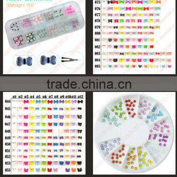 Nail Art 5mm bow tie Wheel 3D Design Decoration Tips UV Acrylic clay Manicure Rhinestones! DIY Hot