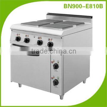 Commercial stainless steel kitchen equipment free standing electric hot plate cooker with oven BN900-E810B