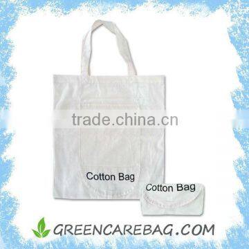 Promotinal Handmade Bleached White Convenient and Foldable Cotton Bag