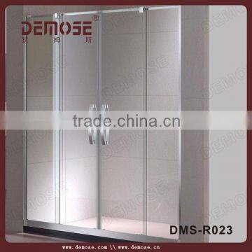 3 Glass Panel Shower Screen / Double Sliding Shower Door With Frame