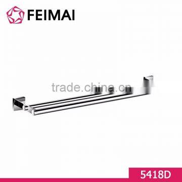 Simple Design Wall Mounted Double Towel Rack Bar Rail for Hotel