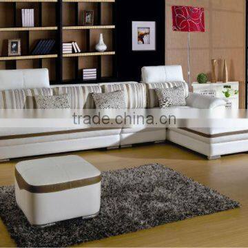 latest comfortable cheap sofa / luxury white color living room sofa set / L-shaped high density foam sofa set L11