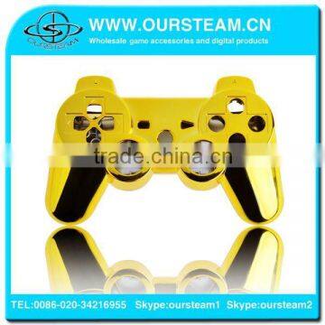 High quality Golden Chrome Housing Cover Shell For PS3 controller Games