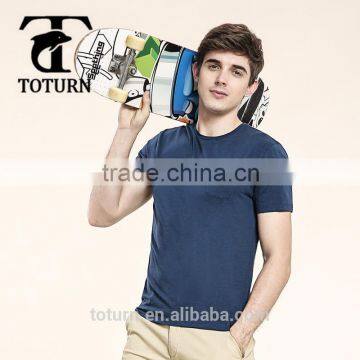 High Quality Lightweight China Suppliers Custom Logo OEM Design Blue Casual Man Slim Fit Plain t Shirts Mens