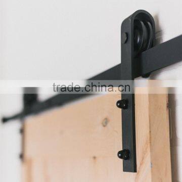 6.6 FT Black Carbon Steel Slide Sliding Barn Door Hardware Track Rail Kit Hanger