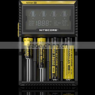 wholesale price 18650 battery charger Nitecore d4 charger CE. Rohs, KCC approved charger for IMR / Li-ion / LiFePO4 batteries