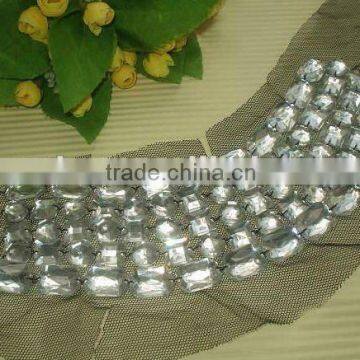 Garment accessory hand beaded trim for ladies,neck design of dress