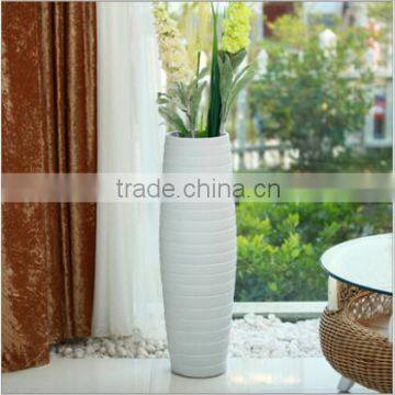 Modern pure white fashion large ceramic floor vases for hotel deco