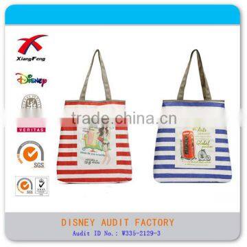 Customized reusable canvas handbag for girl