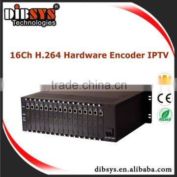 DIBSYS,2RU Chassis Improve 30% Video Quality 16Channels H.264/aac HDMI IP Video Encoder for Web Tv,iptv Streaming Server