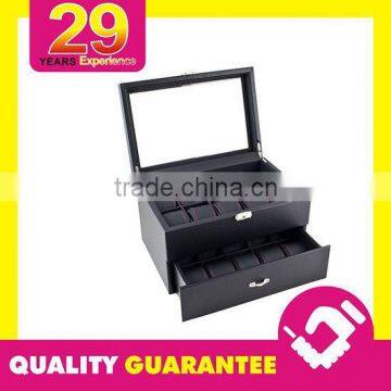 Black Carbon Steel Watch Box Display Storage Case - Display Box