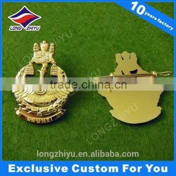 All Metal 3D Hat Badges Custom 3D Gold Pin Badges