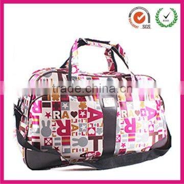 Wholesale colorful feminine travel bag with handle and long strap( factory)