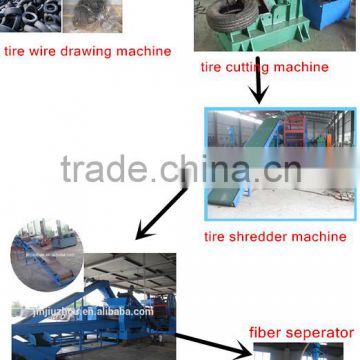 Waste tire recycling plant for sale / used tire shredder machine / XK-560 two roller tyre crusher