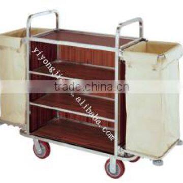 Multi-purpose Hotel Housekeeping Maid Cart Trolley steel and wood