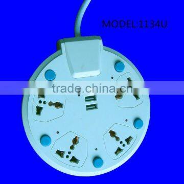4 gang circle ac power supply industrial electric switch outlet multi socket extension cord plastic 13a socket usb                        
                                                Quality Choice