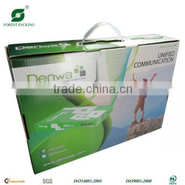 Color printing corrugated carrier carton