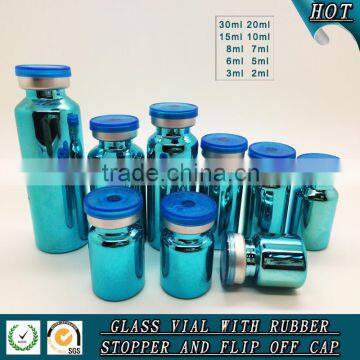 Colorful UV Electroplating Glass Vials With Stopper Cap Quality Choice