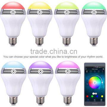 E27 Bluetooth4.0 Control LED RGB color bulb smart music Audio speaker