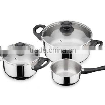 Medium Size Bakelite Handle Stainless Steel Cookware Set