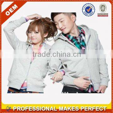 High quality couple sweat shirt hoodie double zipper(YCH-B0020)