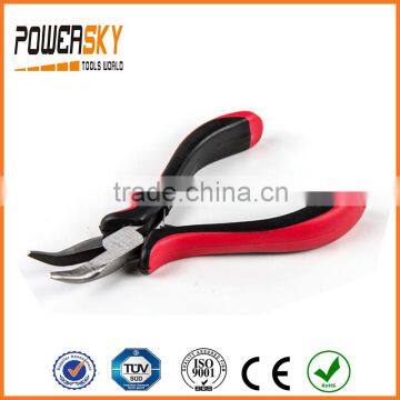 4.5" Mini Bent Nose Pliers with Rubber Handles